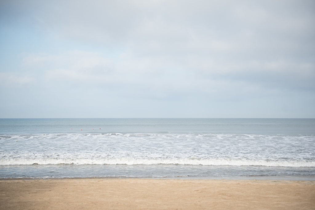 Waves rolling in on beautiful beach 