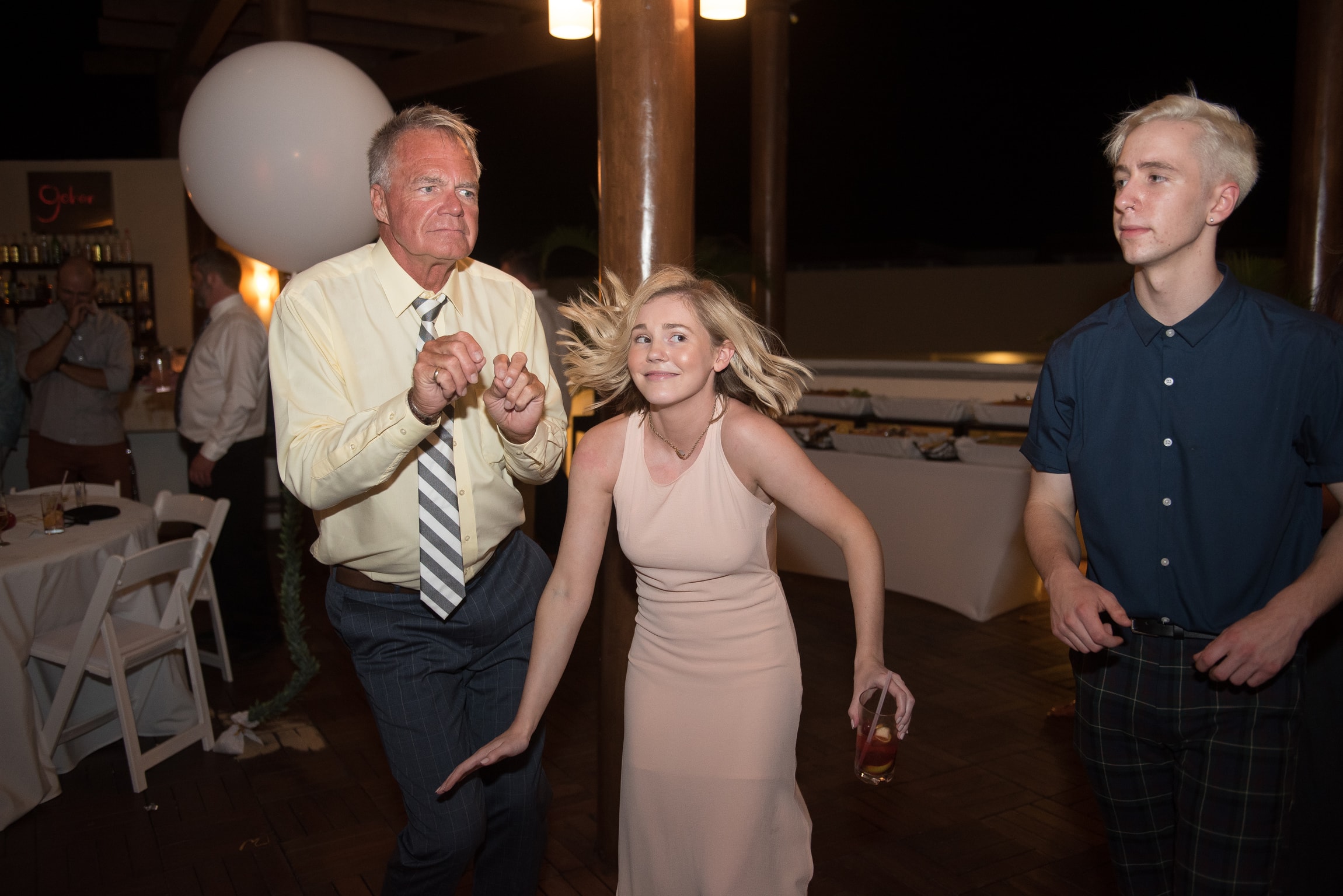 Wedding guests dancing 