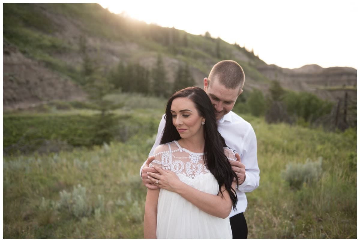 Beautiful couple embracing in horseshoe canyon