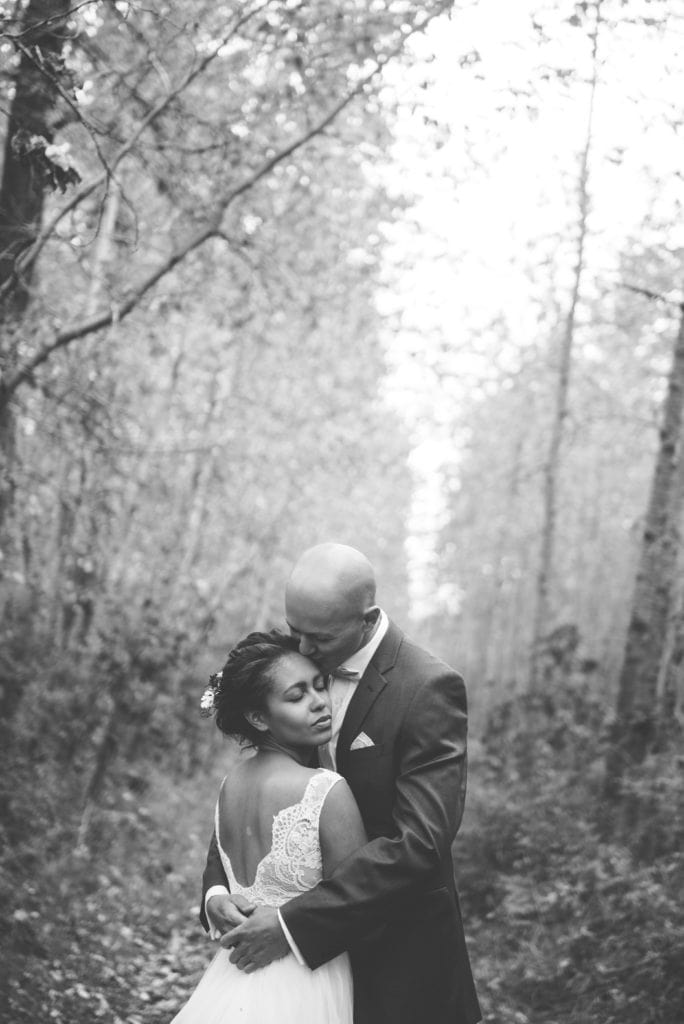 year in review bride and groom embrace