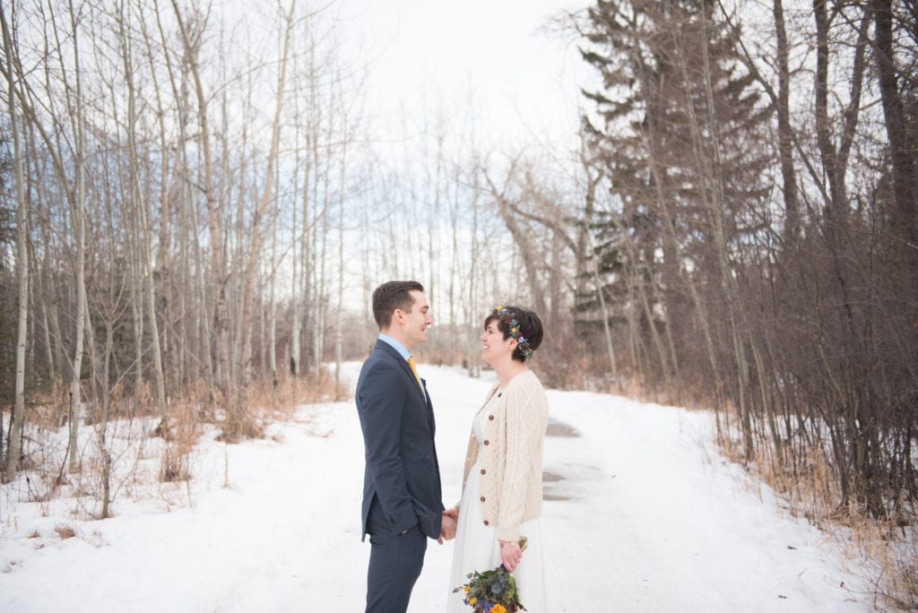 a year in review bride and groom in winter wedding
