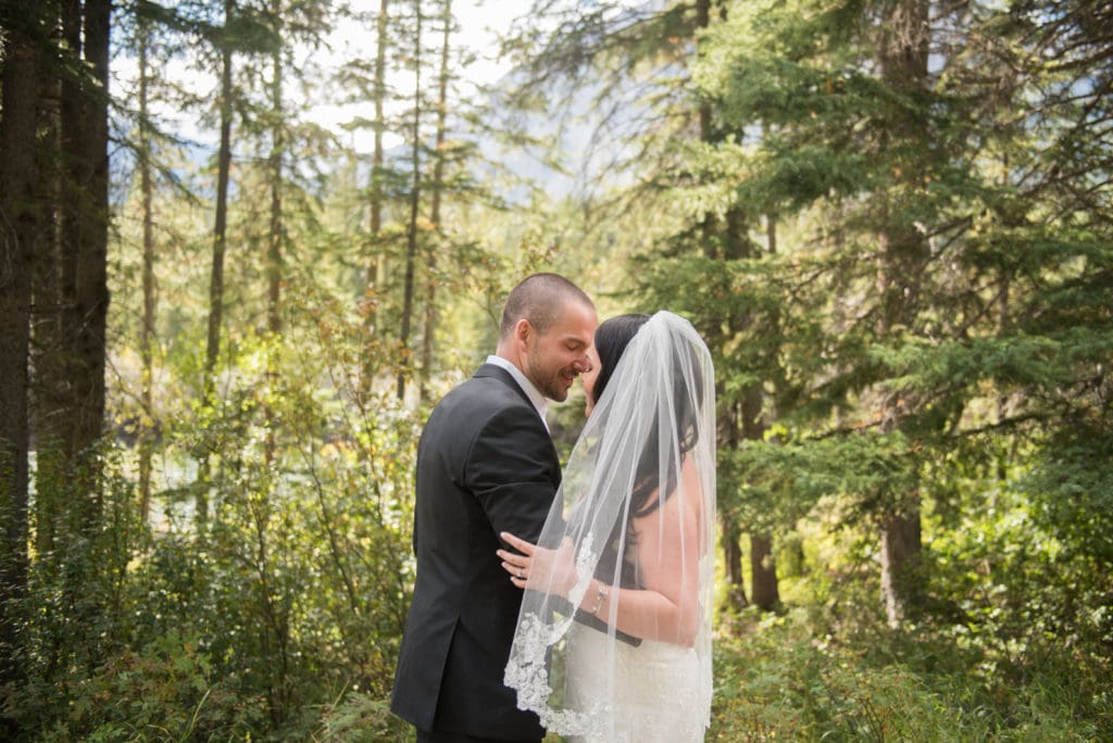 a year in review bride and groom embrace after first look