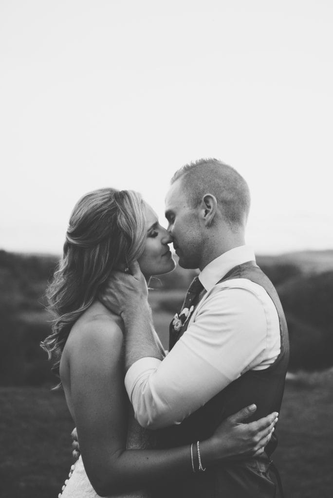 a year in review bride and groom during sunset