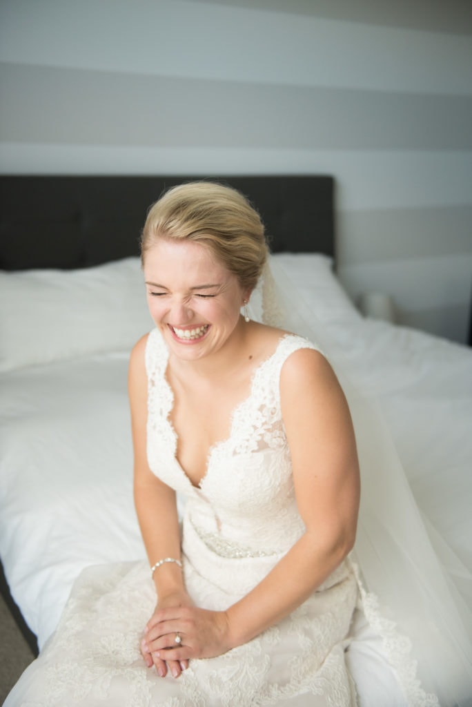a year in review bride laughs during portraits