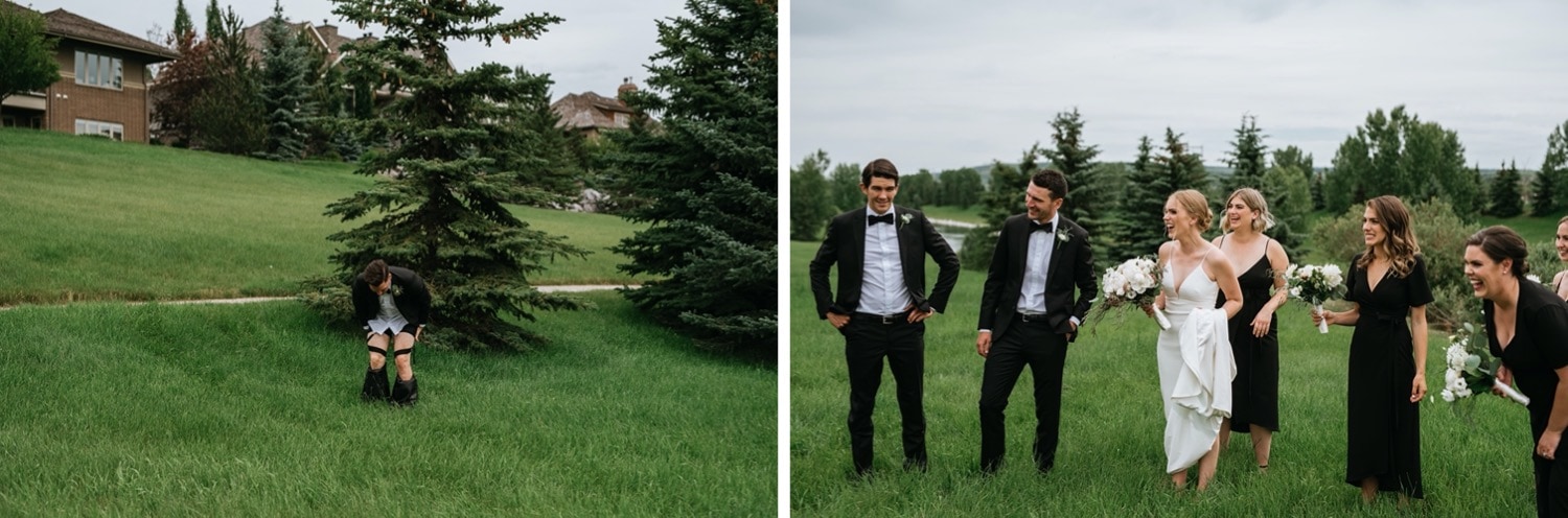 Groom with ants in pants