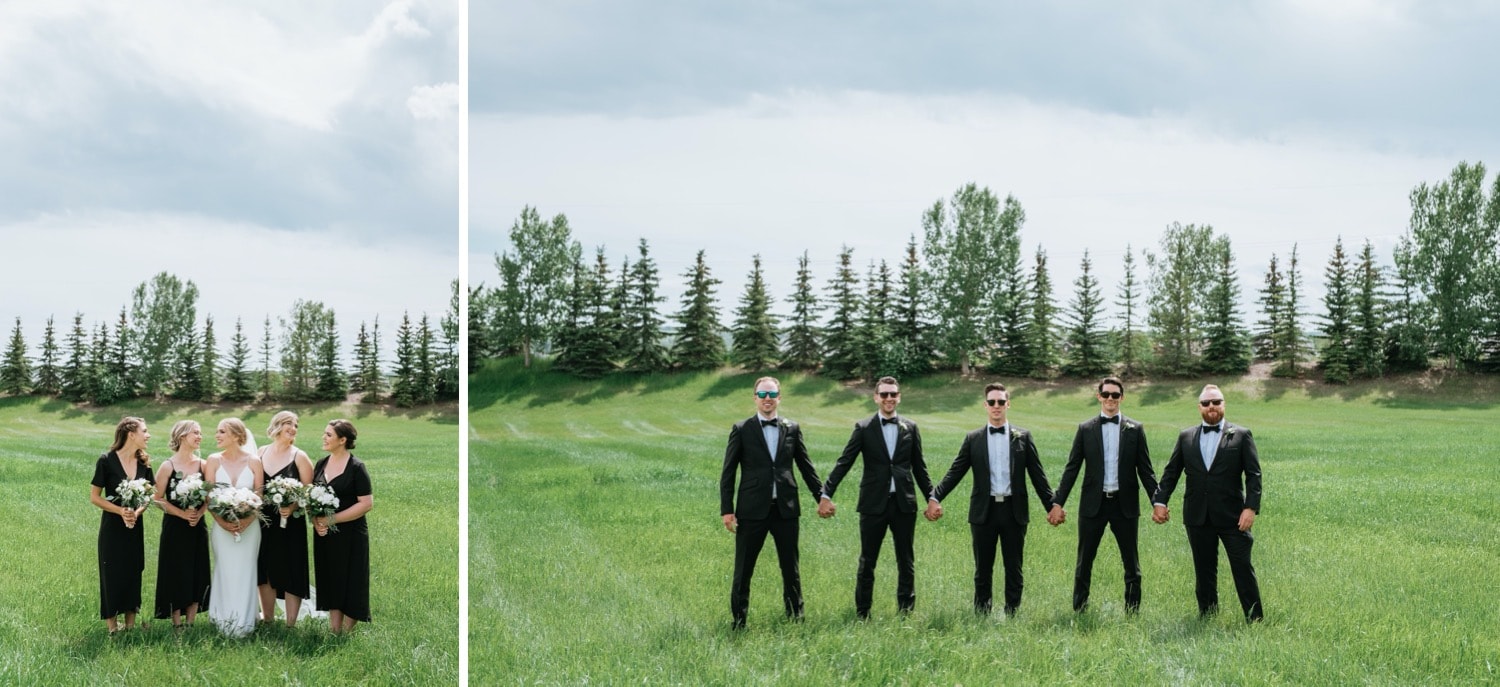 Bridal party portraits field